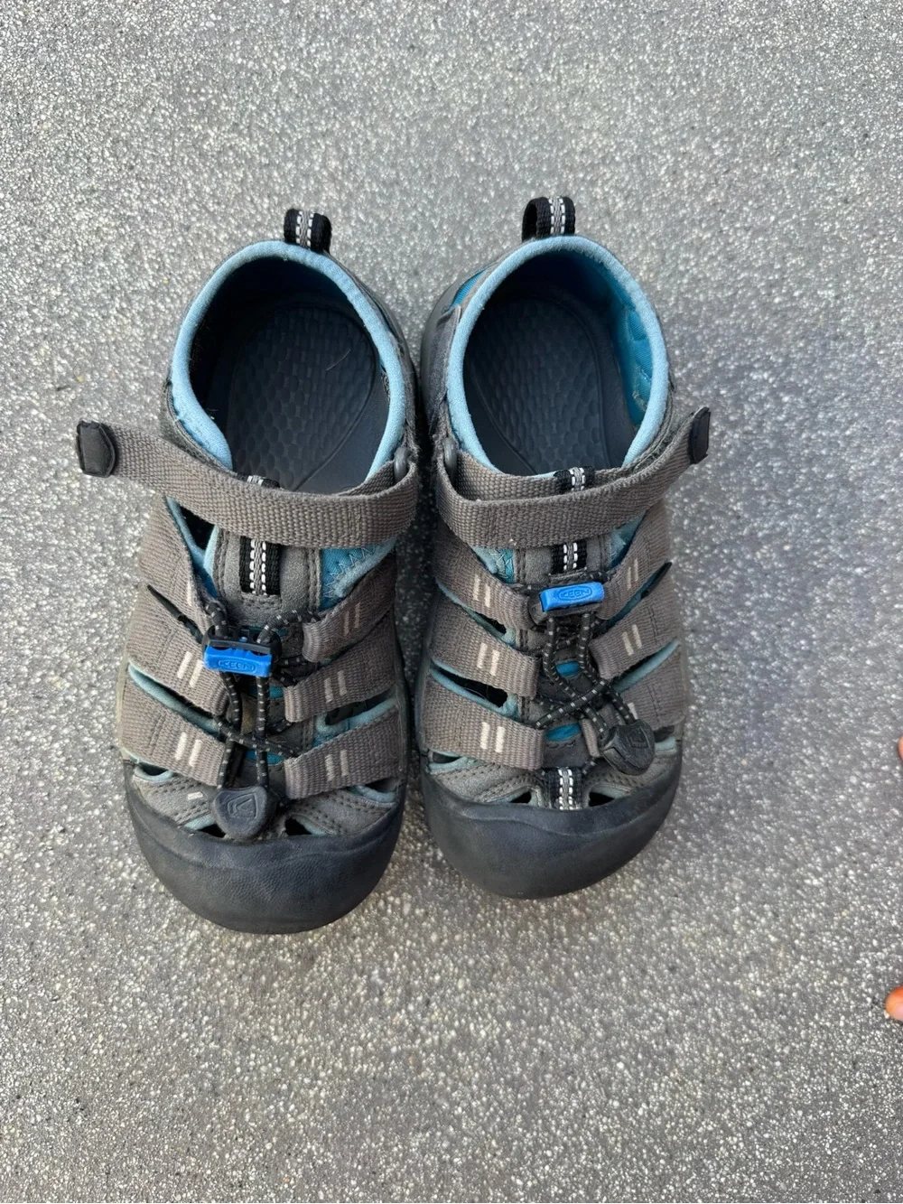 Keen Kids Grey and Blue Closed-Toe Outdoor Sandals